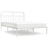 vidaXL Sengeramme i metall med sengegavl hvit 150x200 cm