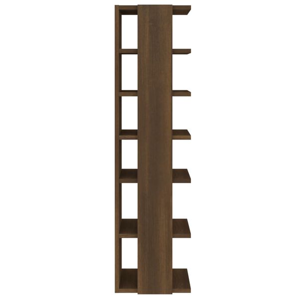 vidaXL Skohylle brun eik 27,5x27x102 cm konstruert tre