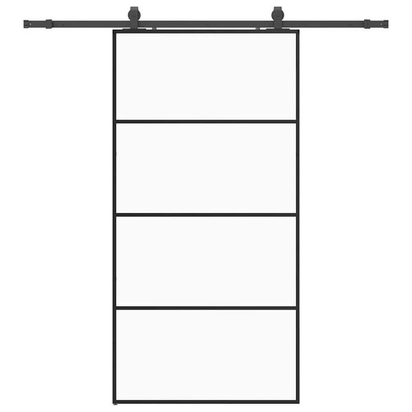 vidaXL Skyved&oslash;r med monteringssett svart 102,5x205 cm ESG-glass