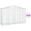 vidaXL Gabionkurver buede 10 stk 200x50x120/140 cm galvanisert jern