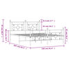 vidaXL Sengeramme i metall med hode- og fotgavl hvit 150x200 cm