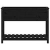 vidaXL Plantekasse med hylle svart 111,5x34,5x81 cm heltre furu