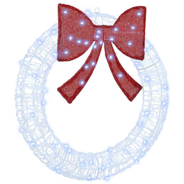 vidaXL Krans med 60 LED Kaldhvit 75 cm Akryl