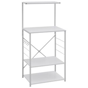 vidaXL Hylle til mikrob&oslash;lgeovn hvit 60x39,6x123 cm konstruert tre