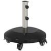 vidaXL Granitt Parasolbase med hjul for 40-50 mm stolpe 29 kg Svart