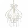 vidaXL Taklampe med perler hvit rund E14