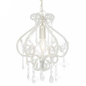 vidaXL Taklampe med perler hvit rund E14