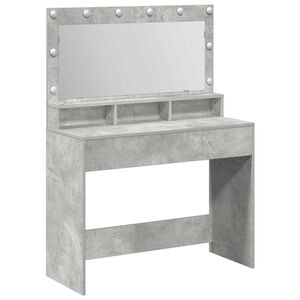 vidaXL Sminkebord med hylle Betonggr&aring; 100 x 41 x 135 cm Konstruert tre