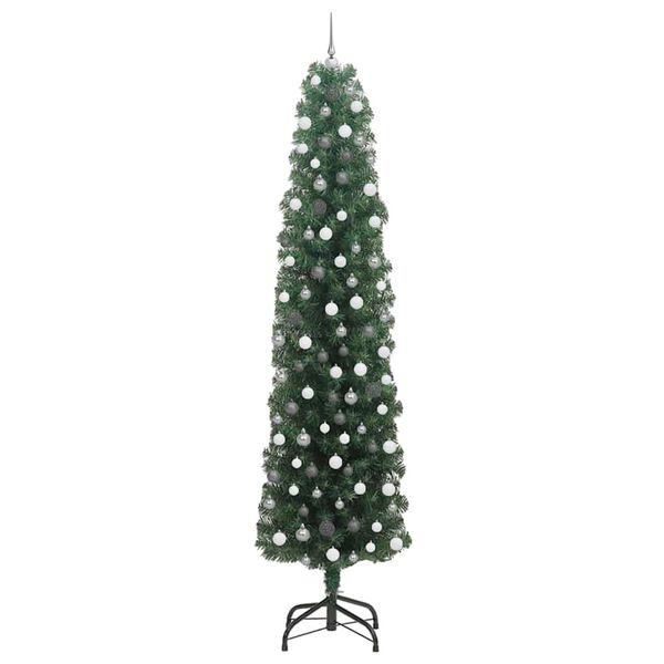 vidaXL Kunstig juletre med 300 LED gr&oslash;nn 240 cm PVC og st&aring;l og plast