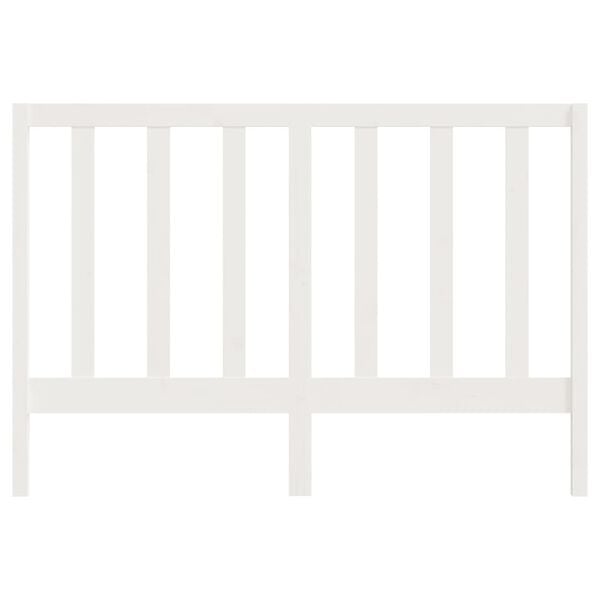 vidaXL Sengegavl hvit 126x4x100 cm heltre furu
