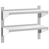 vidaXL Vegghylle 2 etasjer 75x30x60 cm s&oslash;lv rustfritt st&aring;l