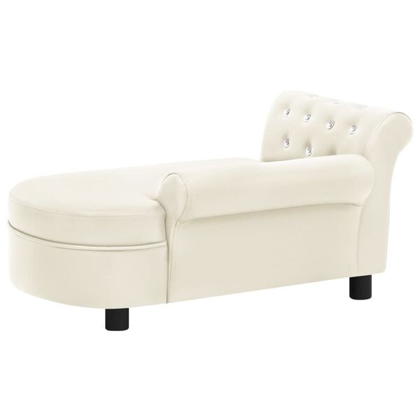 vidaXL Hundesofa kremhvit 83x45x42 cm kunstig l&aelig;r