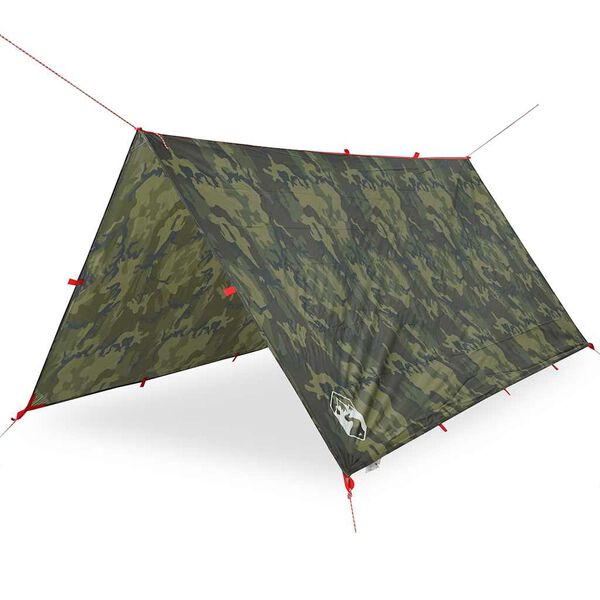vidaXL Campingpresenning kamuflasje 366x306 cm vanntett