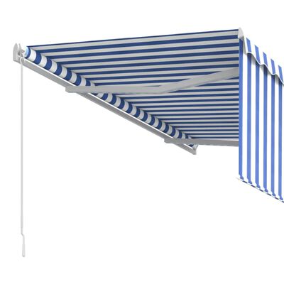 vidaXL Manuell markise med rullegardin 3x2,5 m blå og hvit