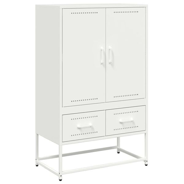 vidaXL Highboard hvit 68x39x111,5 cm stål