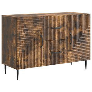 vidaXL Serviesskap med skuff R&oslash;kt Eik 89 x 34,5 x 60 cm Konstruert tre
