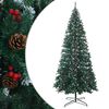 vidaXL Kunstig juletre 500 cm PVC og st&aring;l Gr&oslash;nn og hvit
