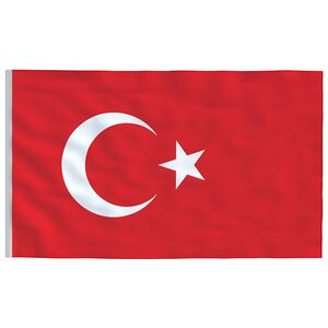 vidaXL Tyrkisk flagg 90x150 cm