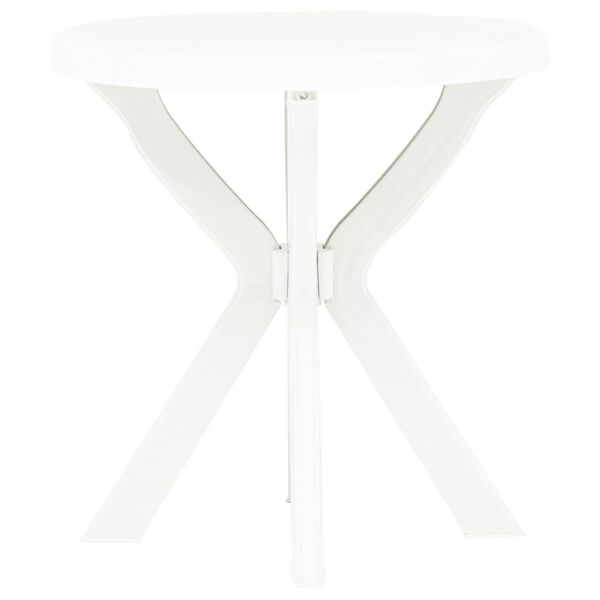vidaXL Bistrobord hvit Ø70 cm plast