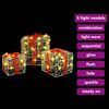 vidaXL Gaveeske med 60 LED 3 pcs Varmhvit 20 x 20 x 20 cm Akryl