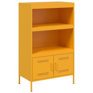 vidaXL Highboard sennepsgul 68x39x113 cm stål