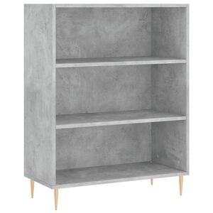 vidaXL Bokhylle betonggr&aring; 69,5x32,5x90 cm konstruert tre