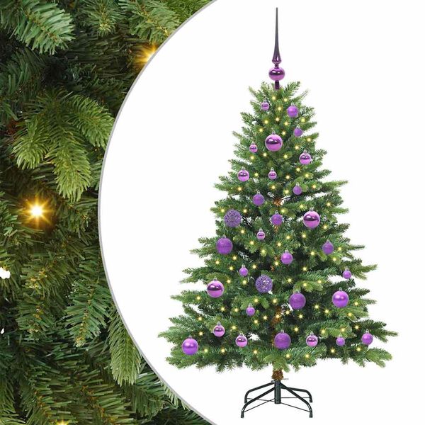 vidaXL Kunstig juletre med 150 LED med stativ gr&oslash;nn 120 cm PE og PVC