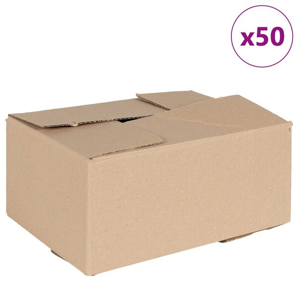 vidaXL Sammenleggbar boks 50 pcs Naturlig 30 x 21,5 x 14 cm Papp