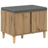 vidaXL Skobenk med pute Artisan eik 60 x 38 x 46 cm Konstruert tre