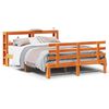 vidaXL Sengeramme med hodegavl voksbrun 150x200 cm heltre furu