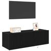 vidaXL TV Veggskap 2 pcs Svart Eik 100 x 35 x 31 cm Konstruert tre