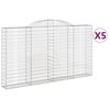 vidaXL Gabionkurver buede 5 stk 300x30x160/180 cm galvanisert jern