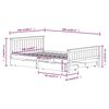 vidaXL Sengeramme med 4 skuffer hvit heltre furu 160x200 cm