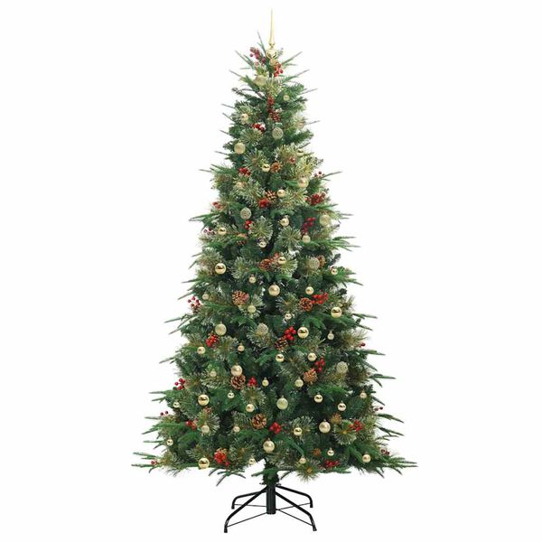vidaXL Kunstig sammensatt juletre med 300 LED gr&oslash;nn 240 cm PE og PVC