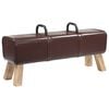 vidaXL benk M&oslash;rk brun 110 x 30 x 45 cm Ekte L&aelig;r