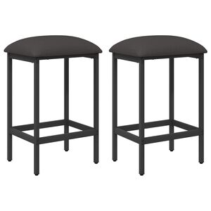 vidaXL Barstol 2 stk. M&oslash;rkegr&aring; 40 x 32 x 64 cm Konstruert tre