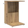 vidaXL Sidetabell med hjul Artisan Eik 40 x 35 x 60 cm Konstruert tre