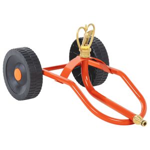 vidaXL Sprinkler med hjul med roterbart hode r&oslash;dt st&aring;l