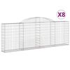 vidaXL Gabionkurver buede 8 stk 300x30x100/120 cm galvanisert jern