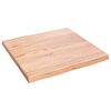 vidaXL Bordplate lysebrun 60x60x(2-4)cm behandlet heltre naturlig kant