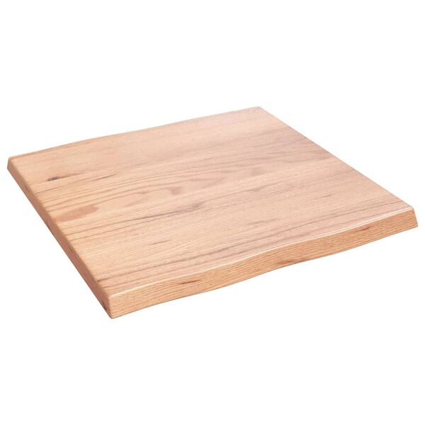 vidaXL Bordplate lysebrun 60x60x(2-4)cm behandlet heltre naturlig kant