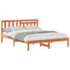 vidaXL Sengestamme med hodegjerde Vokset Brun 150 x 200 cm Massiv furu