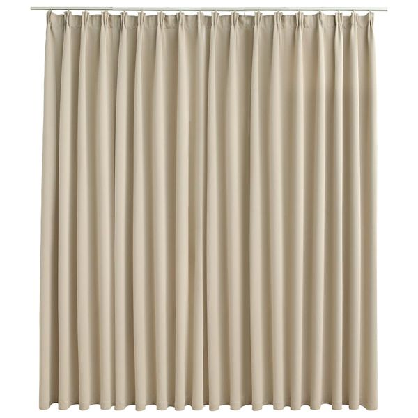 vidaXL Lystett gardin med metallkroker beige 290x245 cm