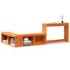 vidaXL Nattbord med skrivebord voksbrun 222x122x75 cm heltre furu