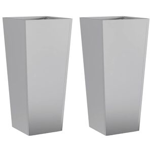vidaXL Plantekasser 2 stk 35x35x75 cm galvanisert st&aring;l