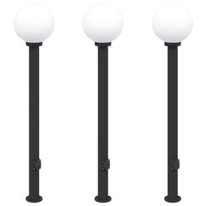 vidaXL Pullertlamper med stikkontakt 3 stk 120 cm svart IP44