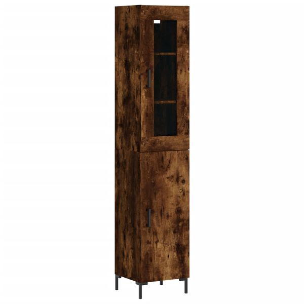 vidaXL Highboard r&oslash;kt eik 34,5x34x180 cm konstruert tre