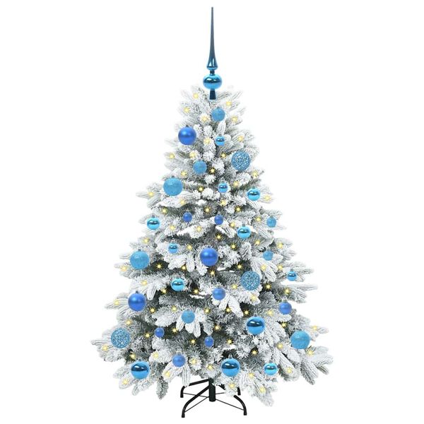 vidaXL Kunstig juletre med 150 LED med stativ Hvit 120 cm PE og PVC