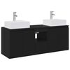 vidaXL Baderomsskapsett 3 stk. Svart 129 x 41 x 79.5 cm Konstruert tre