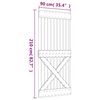 vidaXL Skyvedør med monteringstilbehør 90x210 cm heltre furu